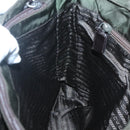 PRADA Shoulder Bag Nylon Khaki Silver Auth bs25613-21