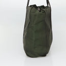 PRADA Shoulder Bag Nylon Khaki Silver Auth bs25613-3