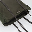 PRADA Shoulder Bag Nylon Khaki Silver Auth bs25613-6