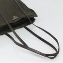 PRADA Shoulder Bag Nylon Khaki Silver Auth bs25613-7