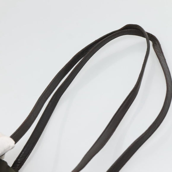 PRADA Shoulder Bag Nylon Khaki Silver Auth bs25613