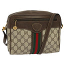 GUCCI GG Supreme Web Sherry Line Bag PVC Beige Red 001 56 0852 Auth bs25617-1