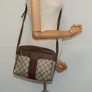 GUCCI GG Supreme Web Sherry Line Bag PVC Beige Red 001 56 0852 Auth bs25617-20