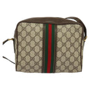 GUCCI GG Supreme Web Sherry Line Bag PVC Beige Red 001 56 0852 Auth bs25617-2