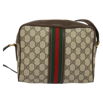 GUCCI GG Supreme Web Sherry Line Bag PVC Beige Red 001 56 0852 Auth bs25617 - 0