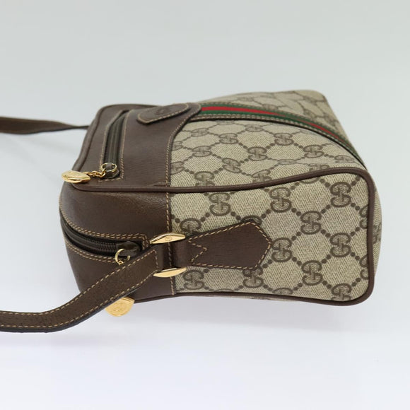 GUCCI GG Supreme Web Sherry Line Bag PVC Beige Red 001 56 0852 Auth bs25617