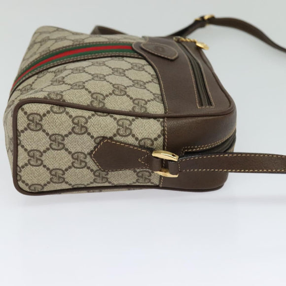 GUCCI GG Supreme Web Sherry Line Bag PVC Beige Red 001 56 0852 Auth bs25617