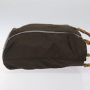 GUCCI Bamboo Hand Bag Nylon Beige Silver 000 1998 0508 Auth bs25619-3