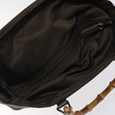 GUCCI Bamboo Hand Bag Nylon Beige Silver 000 1998 0508 Auth bs25619-6