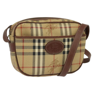 Burberrys Nova Check Shoulder Bag PVC Beige Auth bs25649