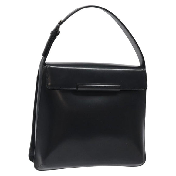 GIVENCHY Hand Bag Leather Black Auth bs25658