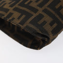 FENDI Zucca Canvas Pouch Black Brown Auth bs25659-16