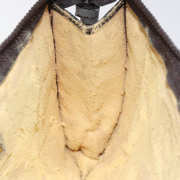 FENDI Zucca Canvas Pouch Black Brown Auth bs25659