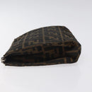 FENDI Zucca Canvas Pouch Black Brown Auth bs25659-3