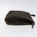 FENDI Zucca Canvas Pouch Black Brown Auth bs25659-4