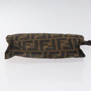 FENDI Zucca Canvas Pouch Black Brown Auth bs25659-6