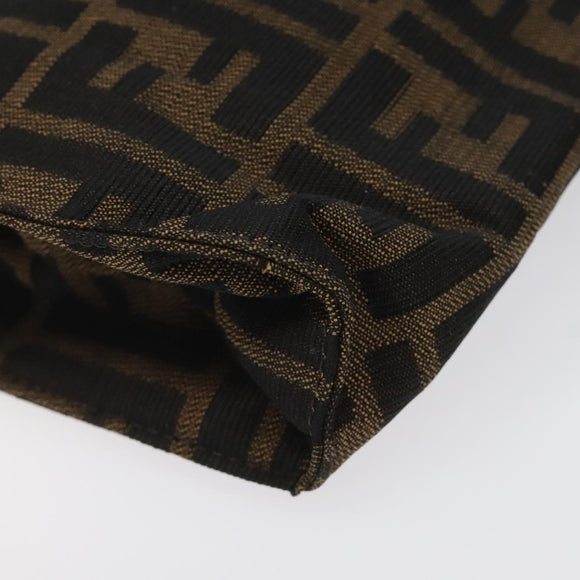 FENDI Zucca Canvas Pouch Black Brown Auth bs25659