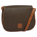 CELINE Macadam Canvas Shoulder Bag PVC Leather Brown Gold Auth bs25678-1