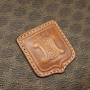 CELINE Macadam Canvas Shoulder Bag PVC Leather Brown Gold Auth bs25678-14