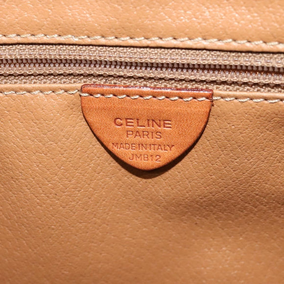 CELINE Macadam Canvas Shoulder Bag PVC Leather Brown Gold Auth bs25678