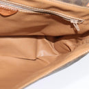 CELINE Macadam Canvas Shoulder Bag PVC Leather Brown Gold Auth bs25678-18