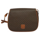 CELINE Macadam Canvas Shoulder Bag PVC Leather Brown Gold Auth bs25678-2