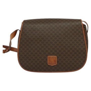 CELINE Macadam Canvas Shoulder Bag PVC Leather Brown Gold Auth bs25678 - 0