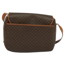 CELINE Macadam Canvas Shoulder Bag PVC Leather Brown Gold Auth bs25678-2