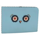 FENDI Clutch Bag Leather Light Blue Auth bs25680-1