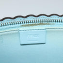 FENDI Clutch Bag Leather Light Blue Auth bs25680-10
