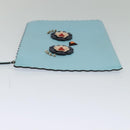 FENDI Clutch Bag Leather Light Blue Auth bs25680-3