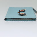 FENDI Clutch Bag Leather Light Blue Auth bs25680-4