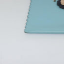 FENDI Clutch Bag Leather Light Blue Auth bs25680-7