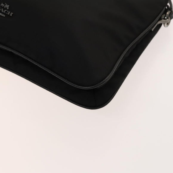 Coach Shoulder Bag Nylon Canvas 3 Set Black Beige Orange Auth bs25684