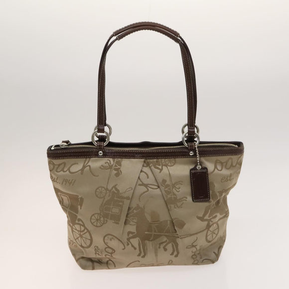 Coach Shoulder Bag Nylon Canvas 3Set Black Beige Orange Auth bs25684