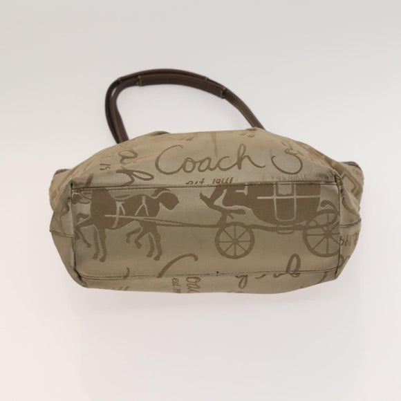 Coach Shoulder Bag Nylon Canvas 3Set Black Beige Orange Auth bs25684