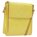 LOUIS VUITTON Monogram Vernis Motto Pouch Lime Yellow M91059 LV Auth bs25692-1