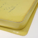 LOUIS VUITTON Monogram Vernis Motto Pouch Lime Yellow M91059 LV Auth bs25692-16