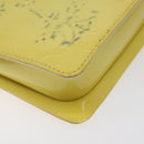 LOUIS VUITTON Monogram Vernis Motto Pouch Lime Yellow M91059 LV Auth bs25692-9