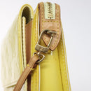 LOUIS VUITTON Monogram Vernis Motto Pouch Lime Yellow M91059 LV Auth bs25692-17