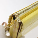 LOUIS VUITTON Monogram Vernis Motto Pouch Lime Yellow M91059 LV Auth bs25692-10