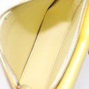 LOUIS VUITTON Monogram Vernis Motto Pouch Lime Yellow M91059 LV Auth bs25692-11