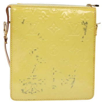 LOUIS VUITTON Monogram Vernis Motto Pouch Lime Yellow M91059 LV Auth bs25692 - 0