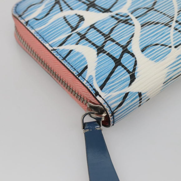 LOUIS VUITTON Epi Aqua Pattern Zippy Wallet Long Wallet Blue M56233 Auth bs25694