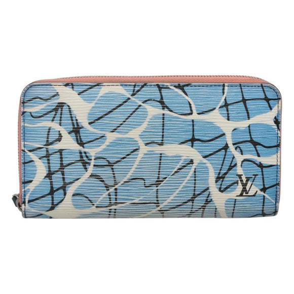LOUIS VUITTON Epi Aqua Pattern Zippy Wallet Long Wallet Blue M56233 Auth bs25694