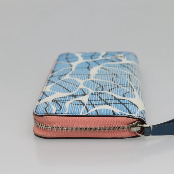 LOUIS VUITTON Epi Aqua Pattern Zippy Wallet Long Wallet Blue M56233 Auth bs25694
