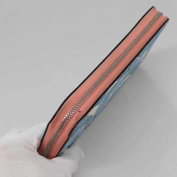 LOUIS VUITTON Epi Aqua Pattern Zippy Wallet Long Wallet Blue M56233 Auth bs25694