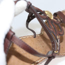 LOUIS VUITTON Pumps Leather Brown LV Auth bs25696-16