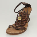 LOUIS VUITTON Pumps Leather Brown LV Auth bs25696-20