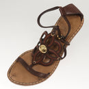 LOUIS VUITTON Pumps Leather Brown LV Auth bs25696-24